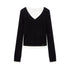 RUN TO THE FUTURE Viscose Blend Slim Fit Layered Casual Women Round Neck Long Sleeve T-Shirts