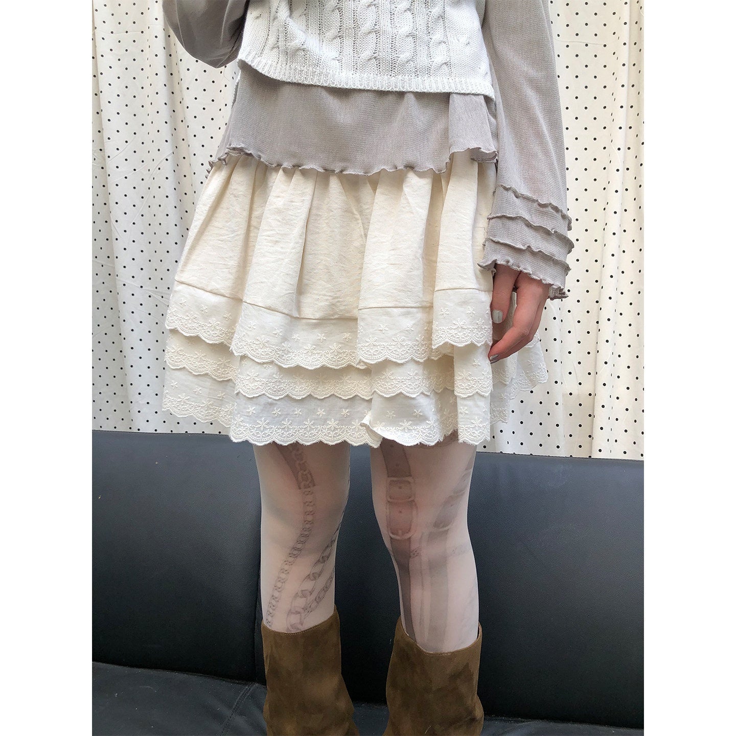 ang_project_Light_Apricot_Lace_Spliced_Embroidered_High_Waist_Elastic_A_Line_Women&