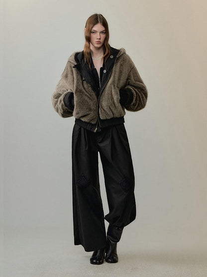 AnnoMundi Eco Friendly Oversized Utility Sailor Collar Women Zipper Khaki Casual Jackets