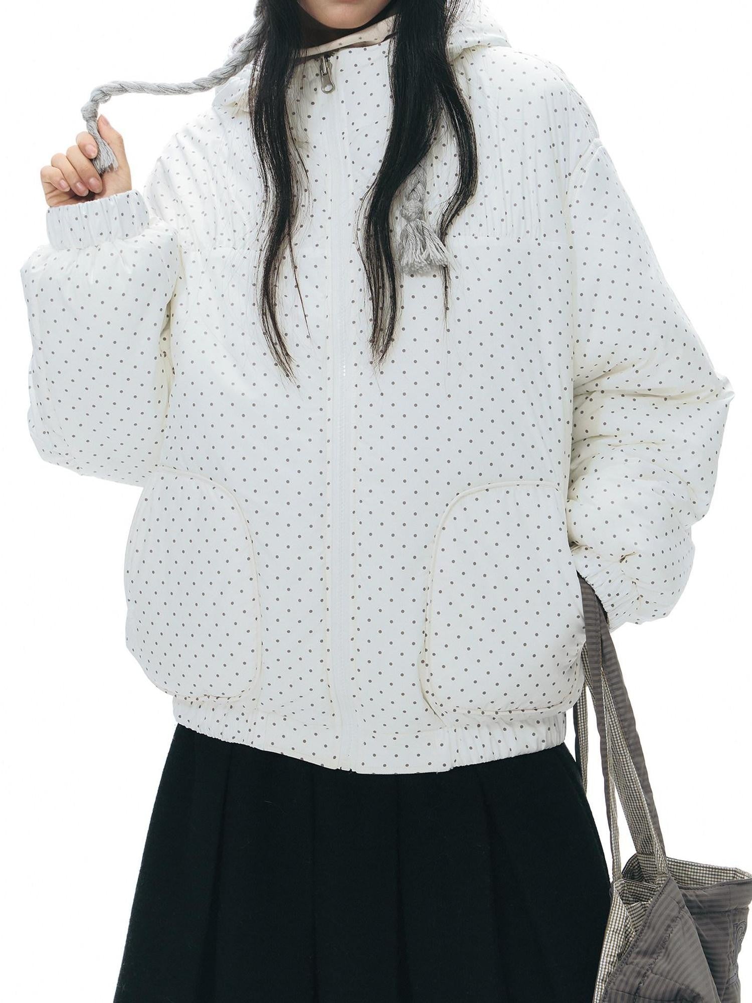 NAPSNAPS Polka Dot Reversible Hooded Printed Women&