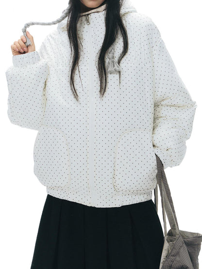NAPSNAPS Polka Dot Reversible Hooded Printed Women&