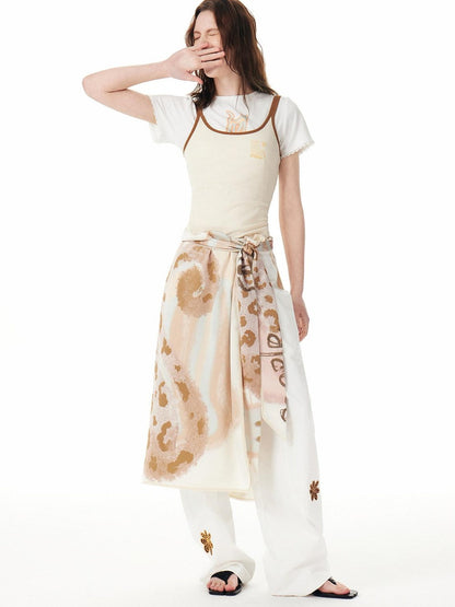 OuttheBlue Lightweight Polyester Shawl Style Unisex Floral Cat Animal Print Decorative Belts