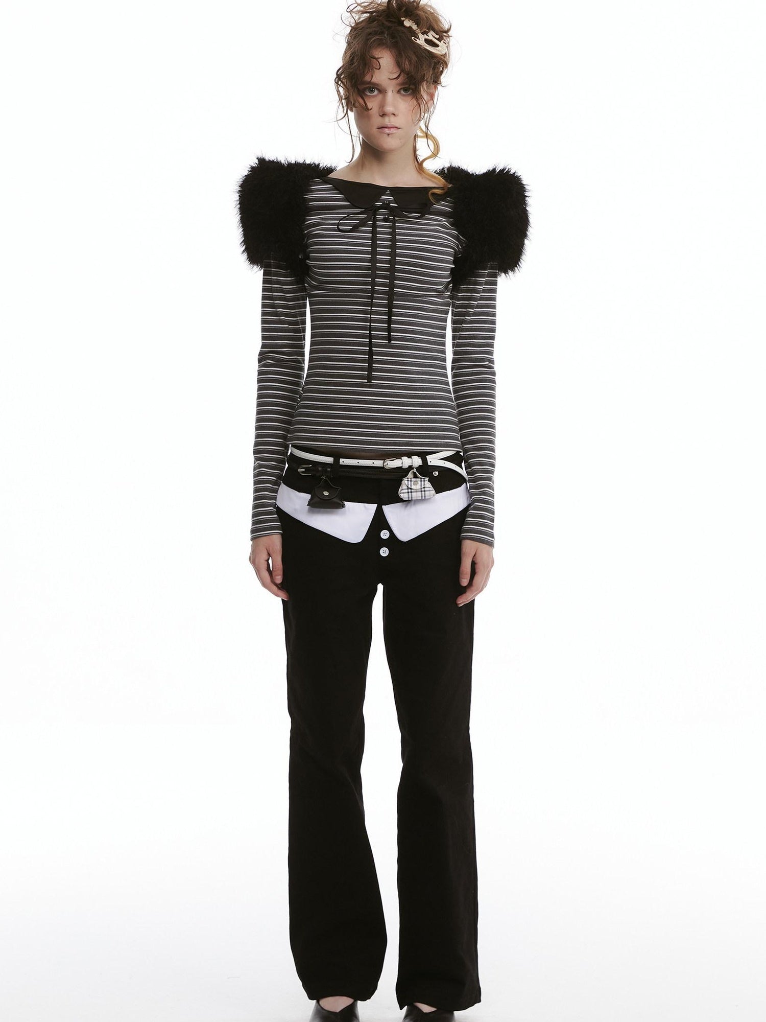 nit alcove Cardigan court à encolure bateau et ouverture sur le devant, modèle original pour femme, noir, Deer Accessories