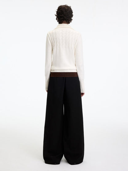 RUN TO THE FUTURE Minimalist Low Rise Wide Leg Long Vintage Black Straight Fit Straight Pants