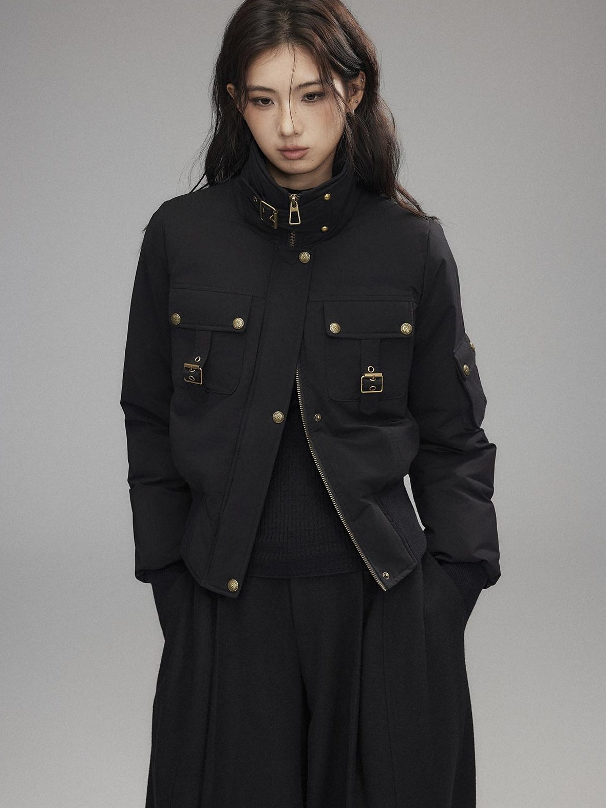 Low pixel 90 Percent White Duck Down Warm Casual Cinched Waist Women Everyday Down Jackets