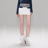 The NeverMore Contrast Printed Cotton Mid Waist Straight Bodycon Women White Mini Skirts