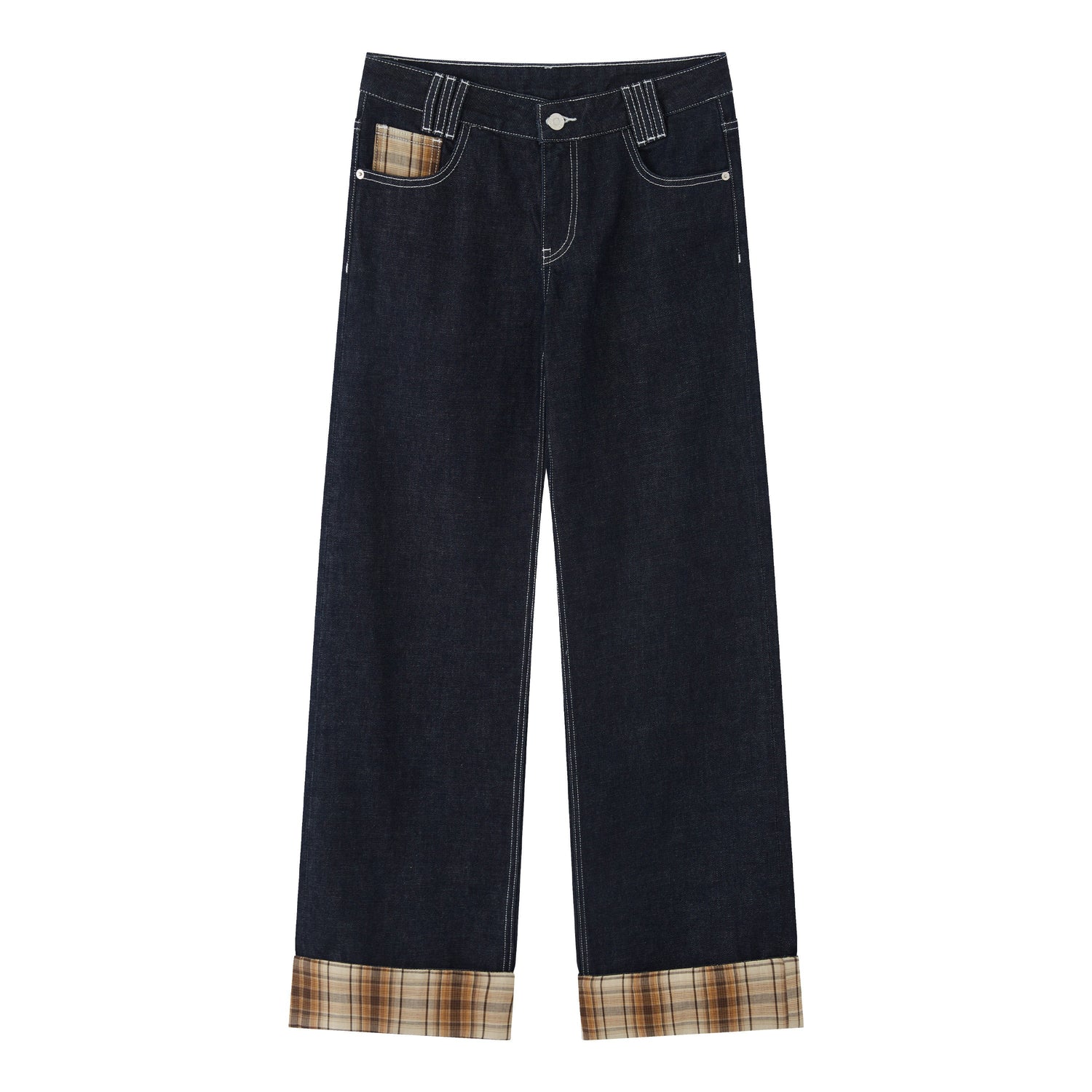 RUN TO THE FUTURE Washed Low Waist Wide Leg Loose Fit Casual Denim Indigo Straight Jeans