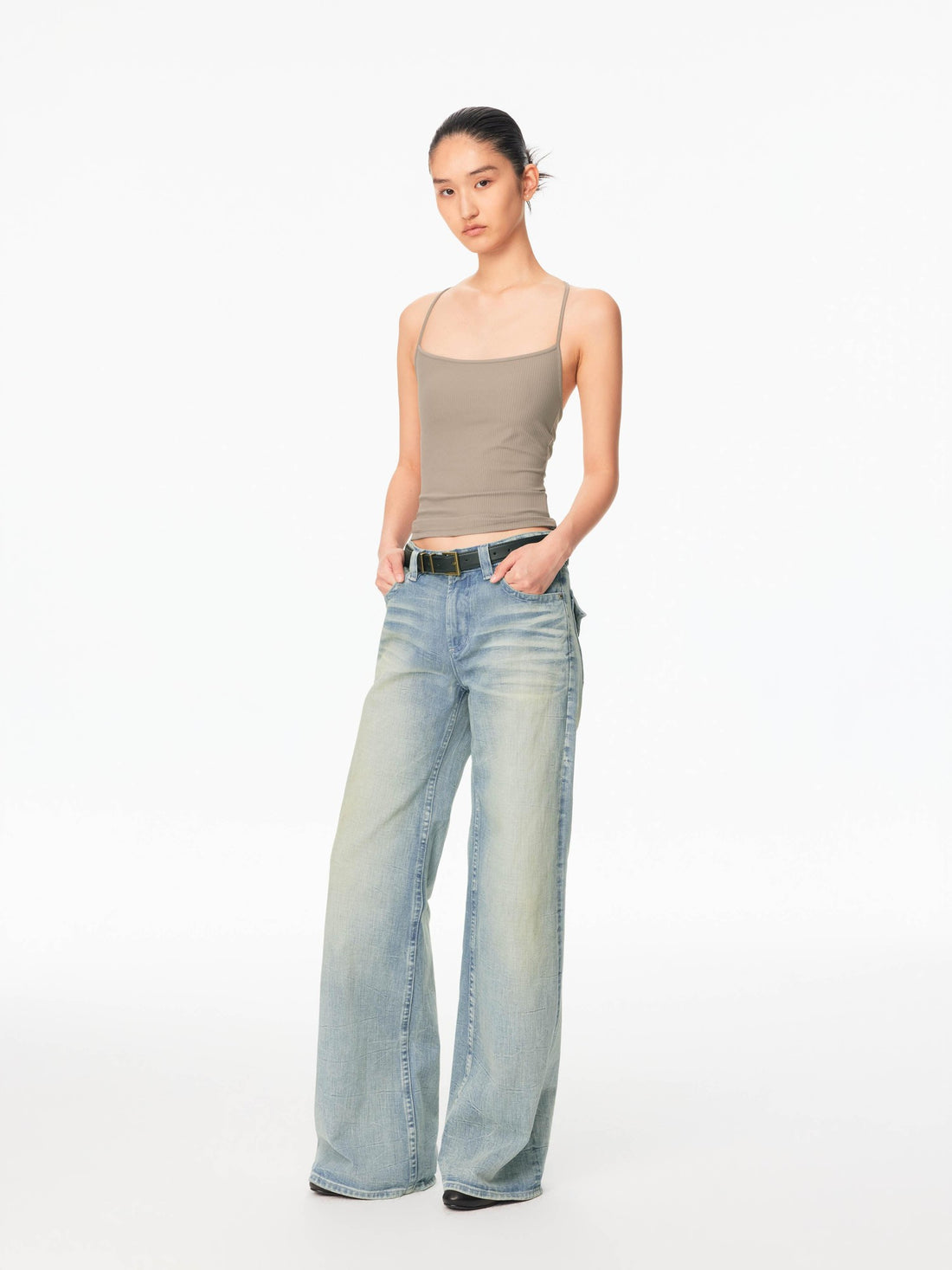 Northbutsouth Dusty Rose Whisker Fade Wave Wash Red Selvedge Women&