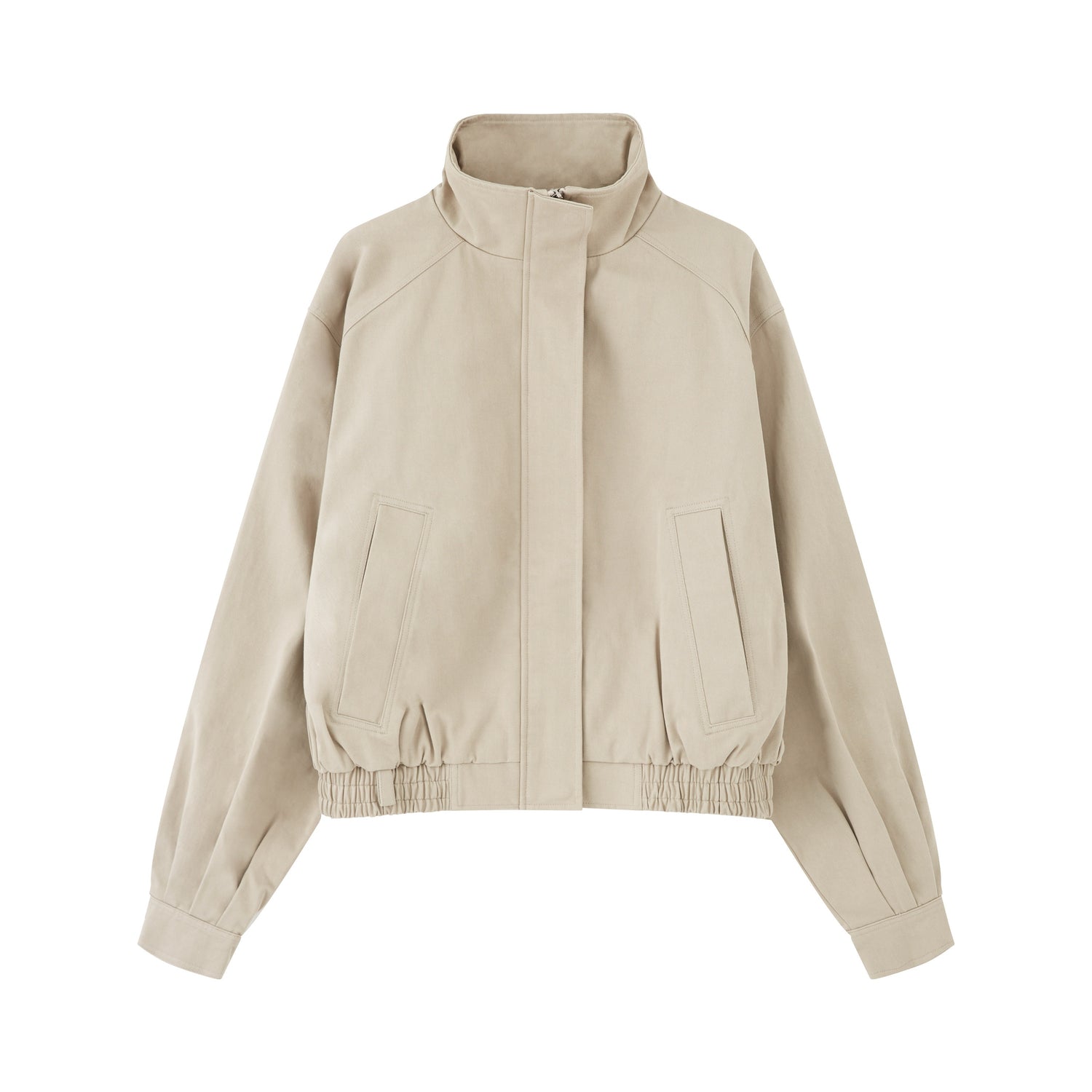 RUN_TO_THE_FUTURE_Original_Design_100_Cotton_Loose_Fit_Short_Zip_Stand_Collar_Khaki_Track_Jackets_MISSTT