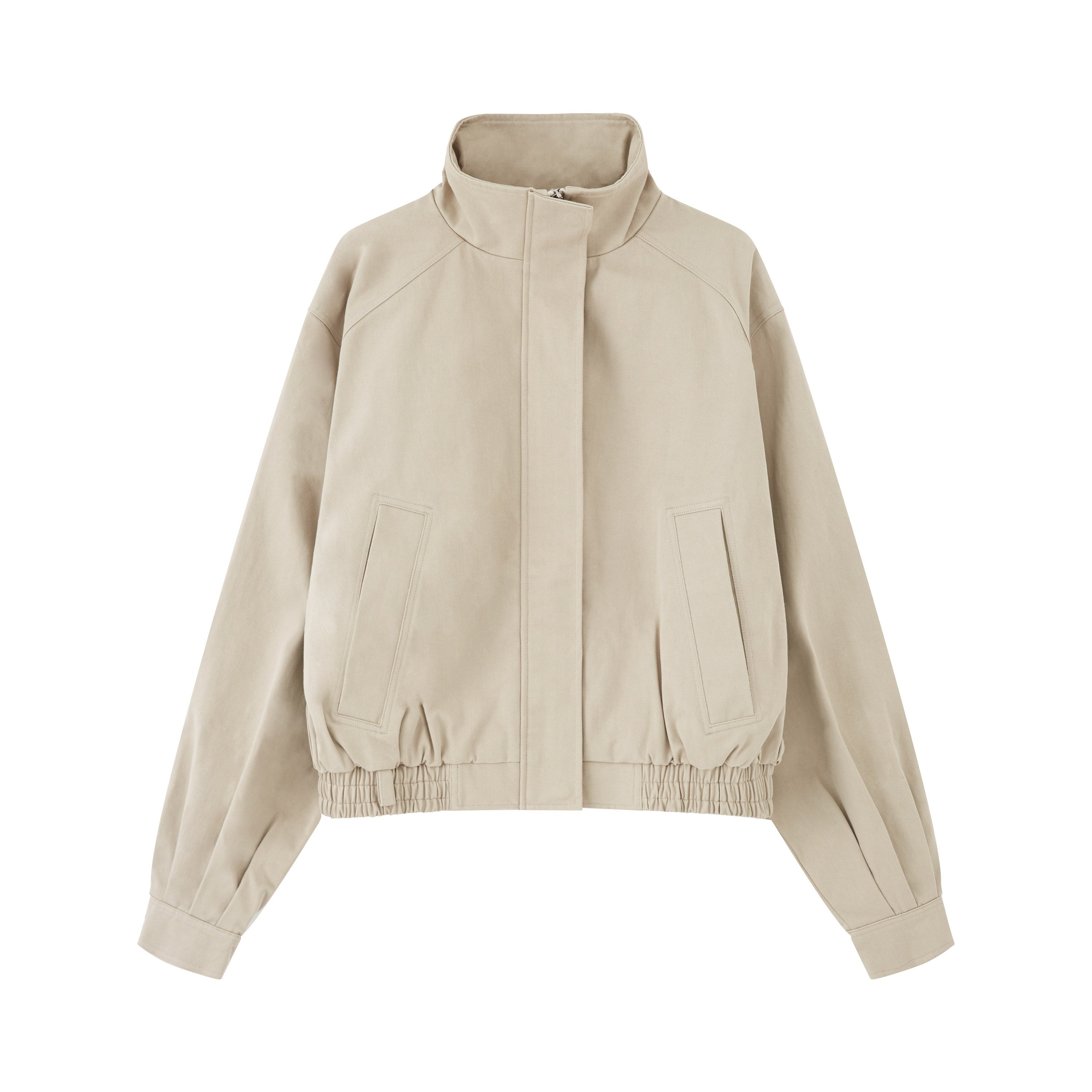 RUN_TO_THE_FUTURE_Original_Design_100_Cotton_Loose_Fit_Short_Zip_Stand_Collar_Khaki_Track_Jackets_MISSTT