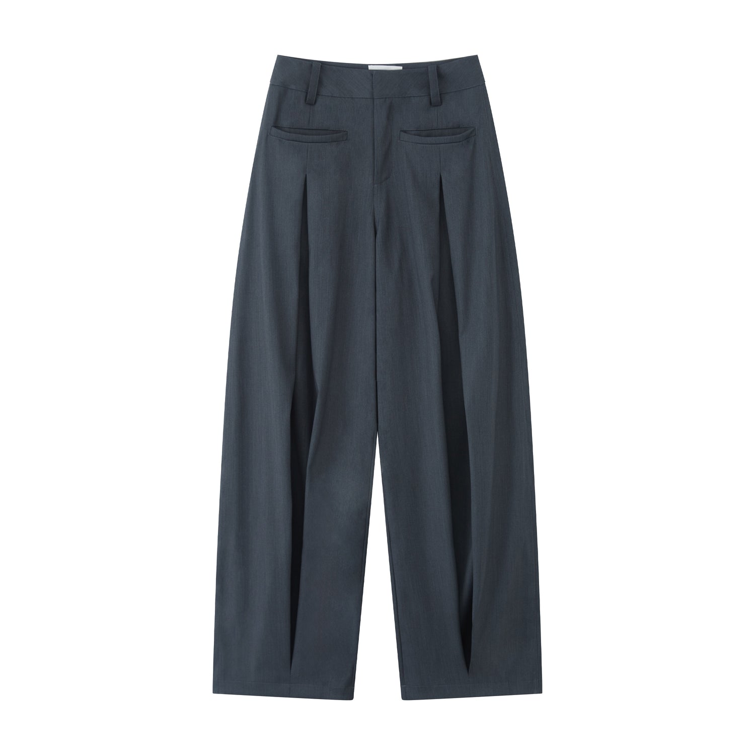 RUN TO THE FUTURE Pleated Low Waist Minimalist Loose Fit Women Vintage Green Wide-Leg Pants