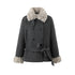 7Shiftin_Warm_Faux_Fur_Trim_Casual_Waist_Double_Breasted_Women_Deep_Gray_Short_Coat_MISSTT