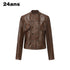 24ans_Pu_Leather_Loose_Fit_Chinese_Stand_Collar_Short_Green_Brown_Leather_Jackets_MISSTT