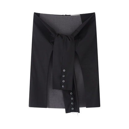 RUN TO THE FUTURE Polyester Blend Lined Pockets Vintage A Line Low Waist Women Casual Midi Skirts