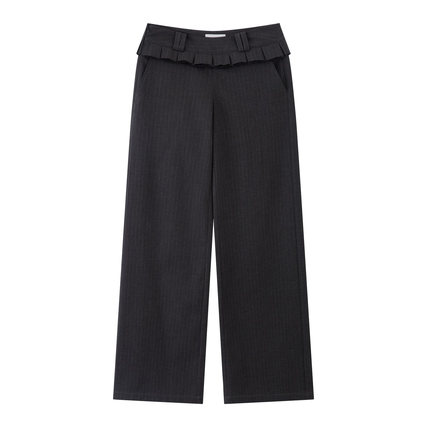 RUN_TO_THE_FUTURE_Original_Low_Waist_Zip_Fly_Pocket_Gray_Womens_Viscose_Stretch_Straight_Pants_MISSTT