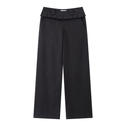 RUN_TO_THE_FUTURE_Original_Low_Waist_Zip_Fly_Pocket_Gray_Womens_Viscose_Stretch_Straight_Pants_MISSTT