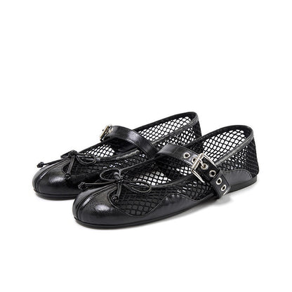 RUN TO THE FUTURE Breathable Cutout Slip On Casual Ballet Round Toe Lambskin Insole Flats