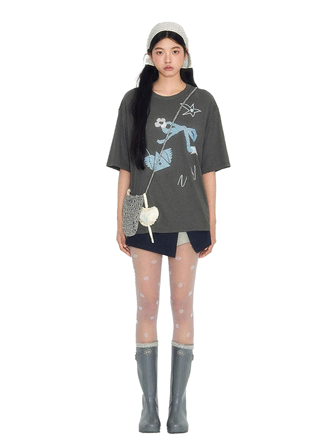 NAPSNAPS Rhinestone Print Loose Women&