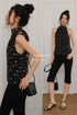 FU_FRESH_UP_Black_Floral_Stand_Collar_Tie_Neck_Chiffon_Women&