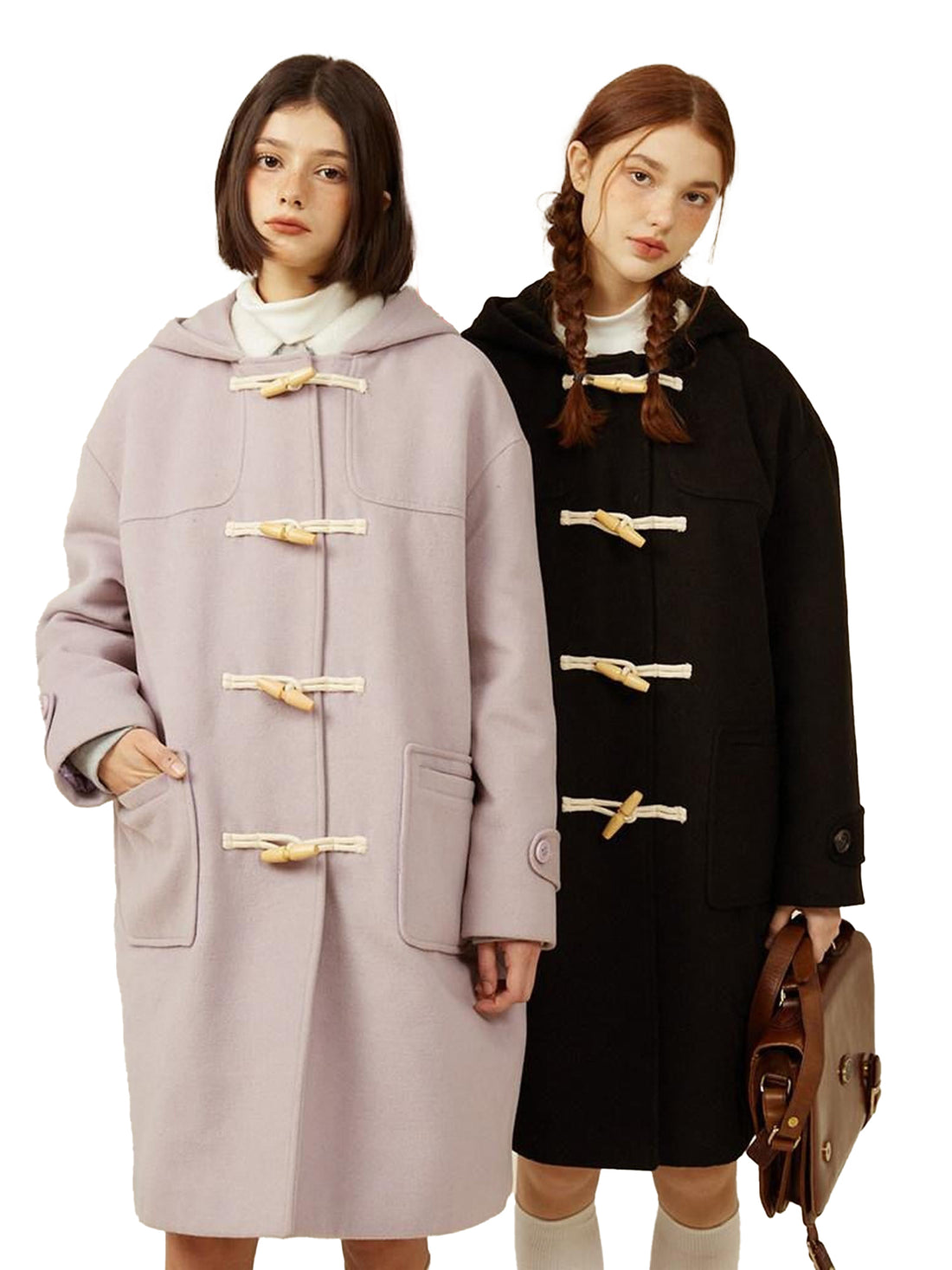 NAPSNAPS Retro Hooded Toggle Padded Women&