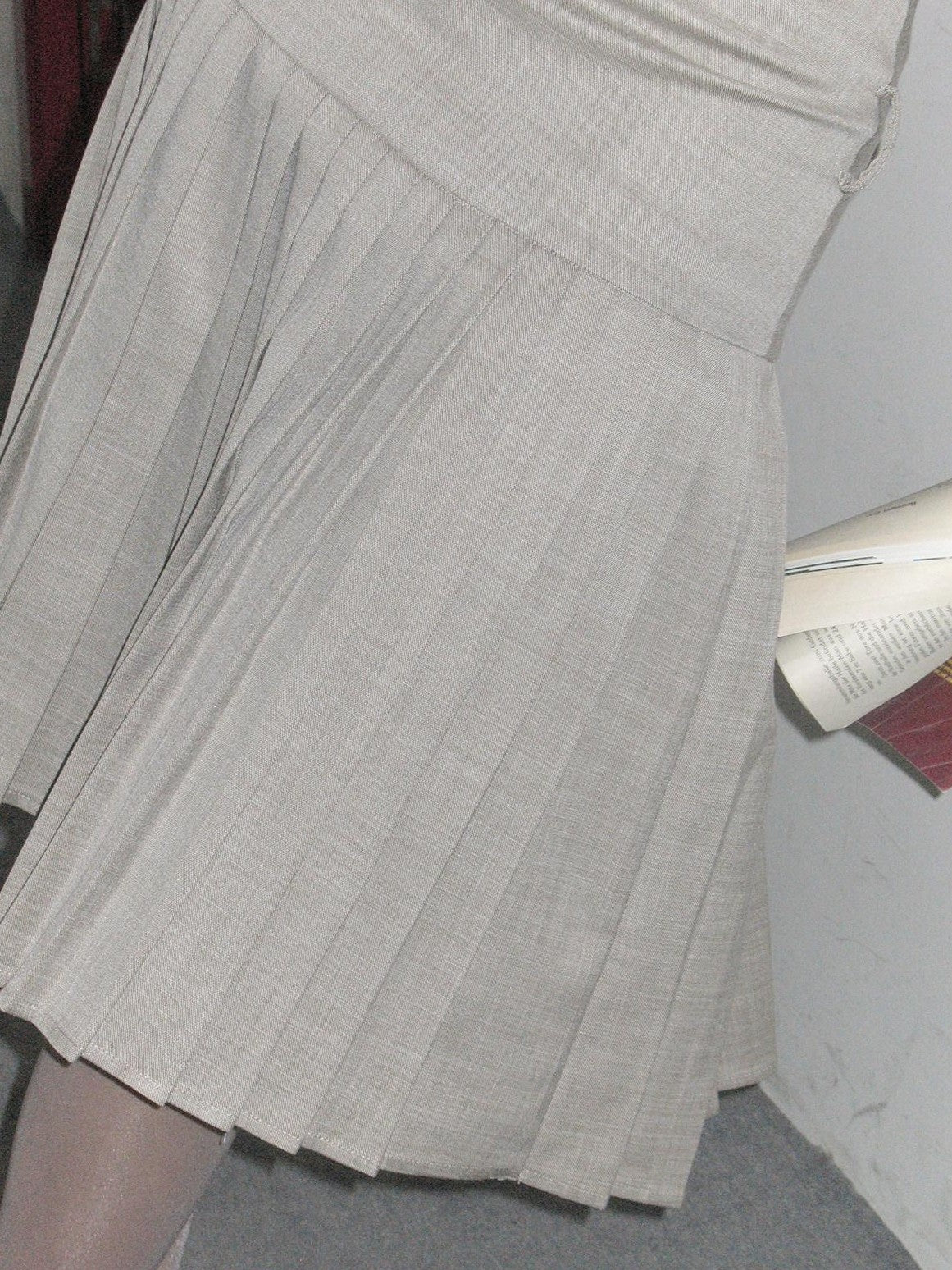 Dorydory Dark Grey Solid High Waist A Line Midi Women&