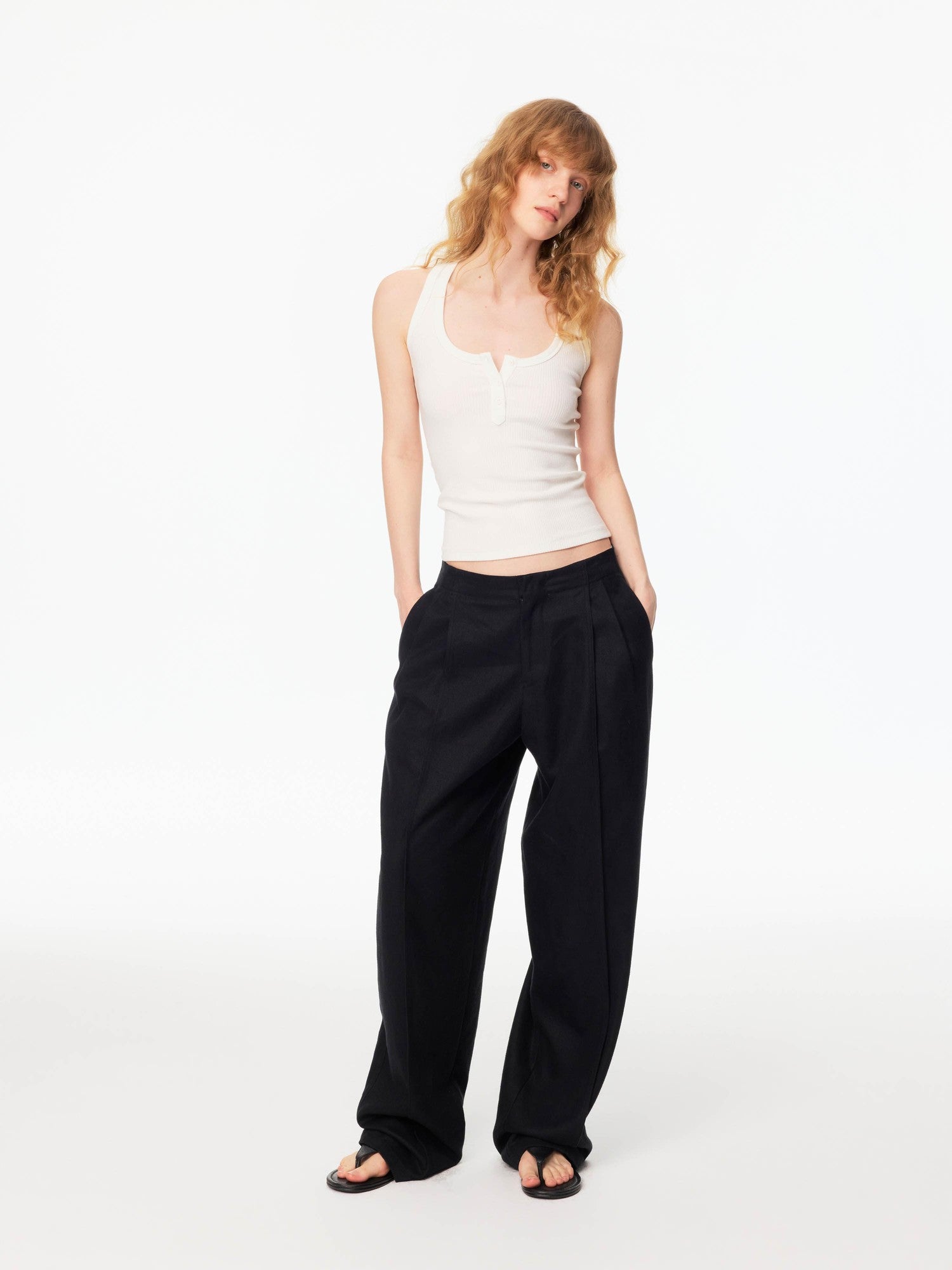 Northbutsouth Ribbed Slim Fit Multi Button Racerback Women&