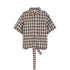 RUN TO THE FUTURE Skin Friendly Breathable Vintage Slim Tie Women Plaid Button Collar Shirts