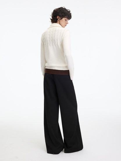 RUN TO THE FUTURE Minimalist Low Rise Wide Leg Long Vintage Black Straight Fit Straight Pants
