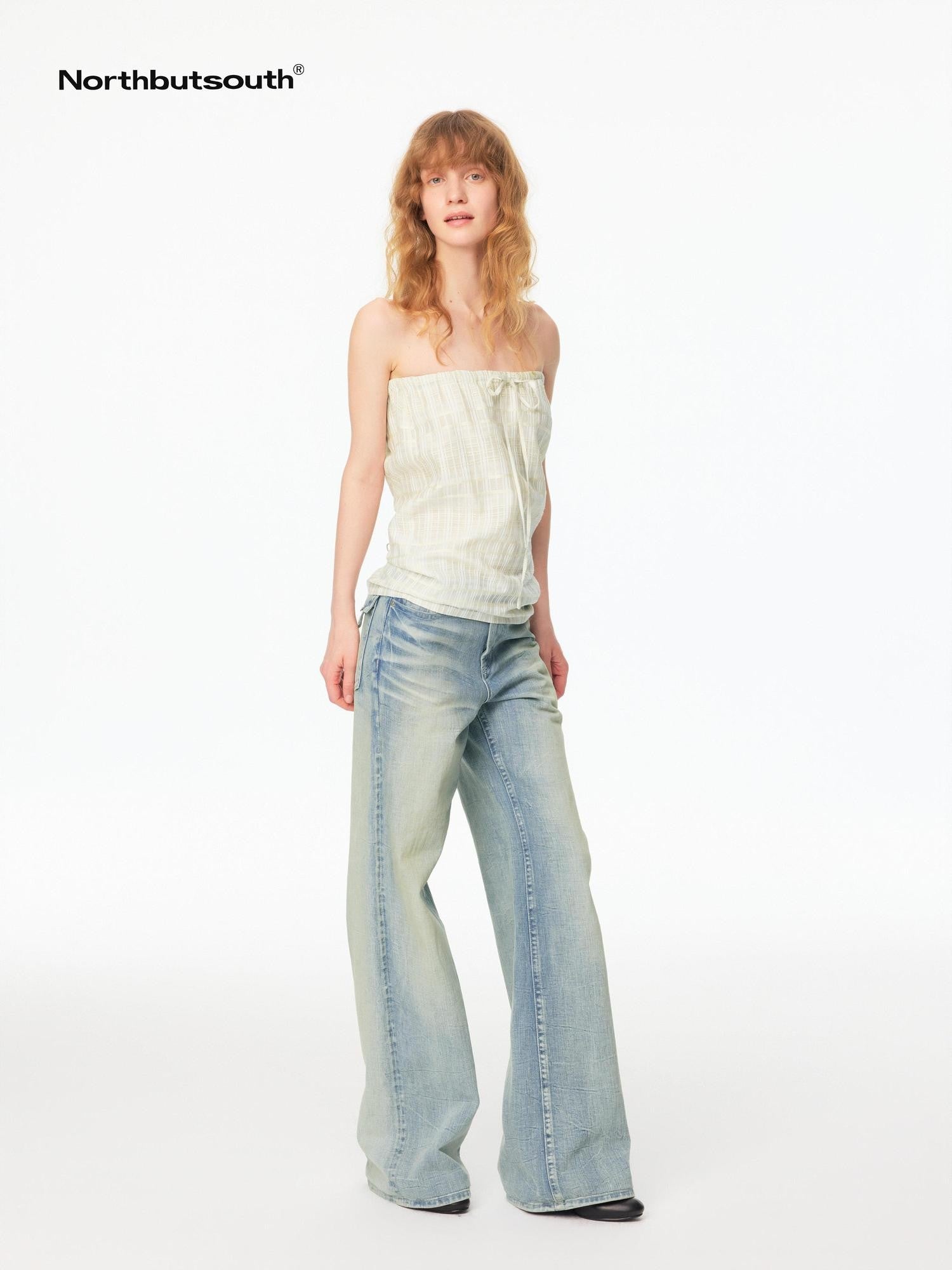 Northbutsouth Dusty Rose Whisker Fade Wave Wash Red Selvedge Women&