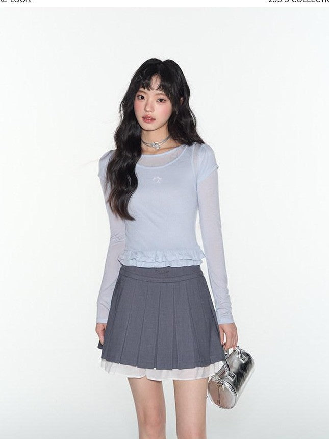 NAPSNAPS Ruffled Sheer Cutout Slim Women&
