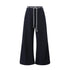 7Shiftin Versatile Minimal Straight Cut Natural Elastic Waist Women Navy Wide Leg Pants