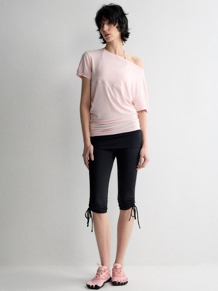 RUN TO THE FUTURE Breathable Modal Slim Fit Boat Neck Casual Women Solid Short Sleeve T-Shirts