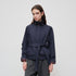 RUN TO THE FUTURE Windproof Lightweight American Loose Fit Plaid Zip Navy Women Windbreakers