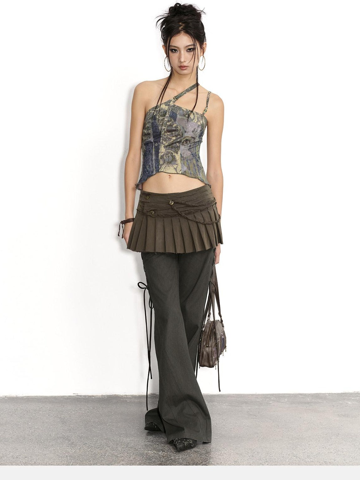 Low pixel Original Design Slim Short Polyester Spaghetti Strap Printed Women Camisoles