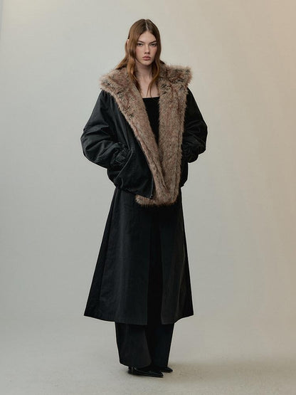 AnnoMundi Thick Warm Polyester Minimalist Commuter Straight Fit Black Puffer Jackets