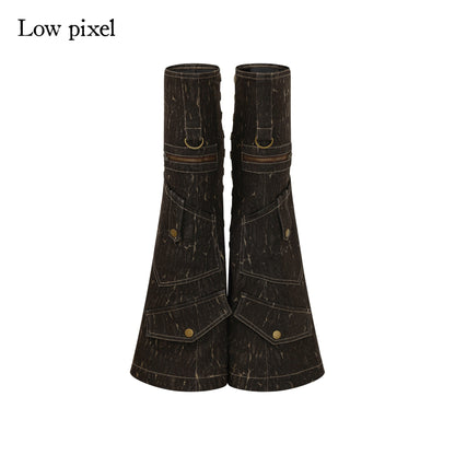 Low pixel Cotton Blend Low Rise Slim Fit Urban Microflare Button Fly Brown Mini Shorts