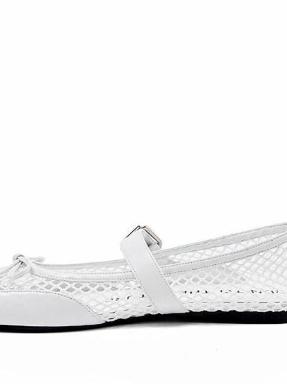 RUN TO THE FUTURE Breathable Cutout Slip On Casual Ballet Round Toe Lambskin Insole Flats
