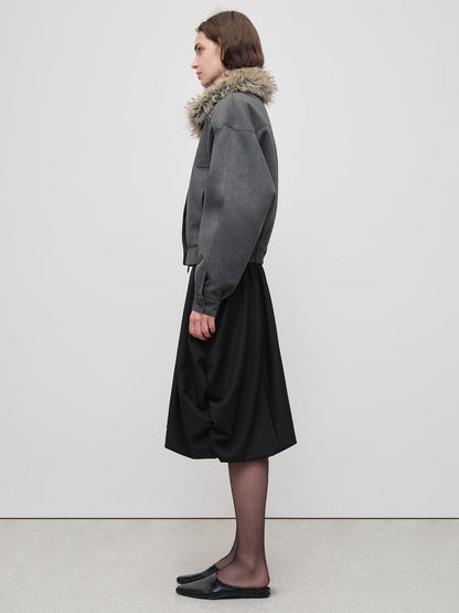 RUN TO THE FUTURE Versatile Cropped Relaxed Fit Commuting Zip Front Gray Track Jackets