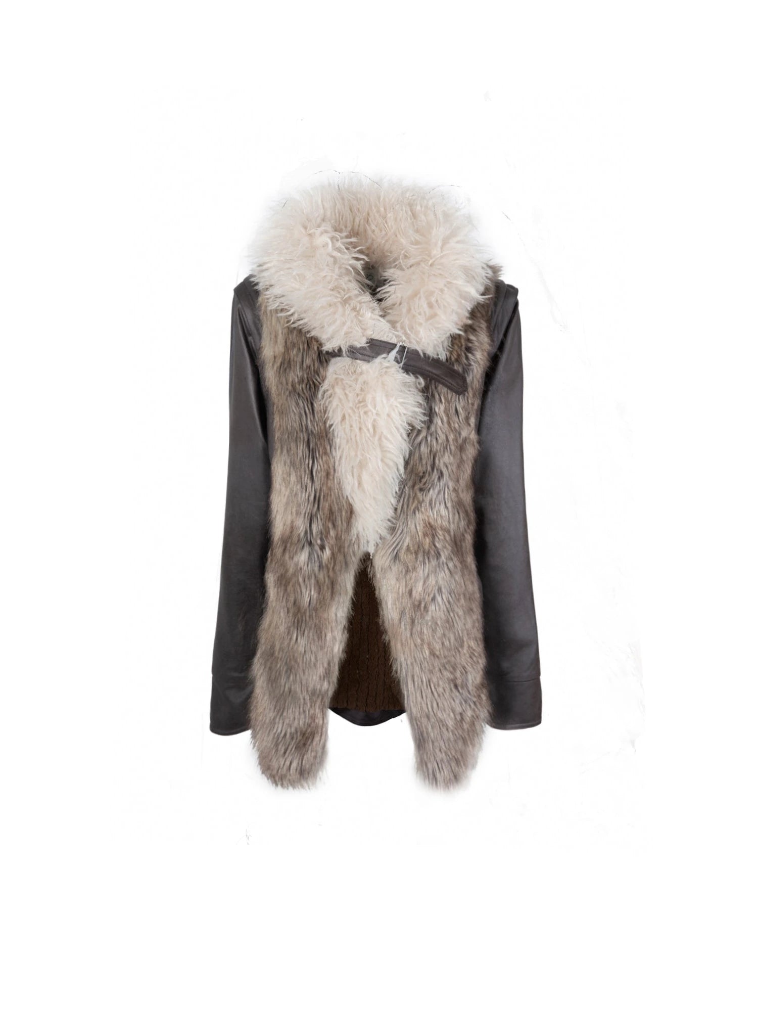 Removable Sleeve Faux Fur Eco Coat Jacket