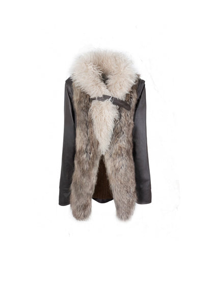 Removable Sleeve Faux Fur Eco Coat Jacket