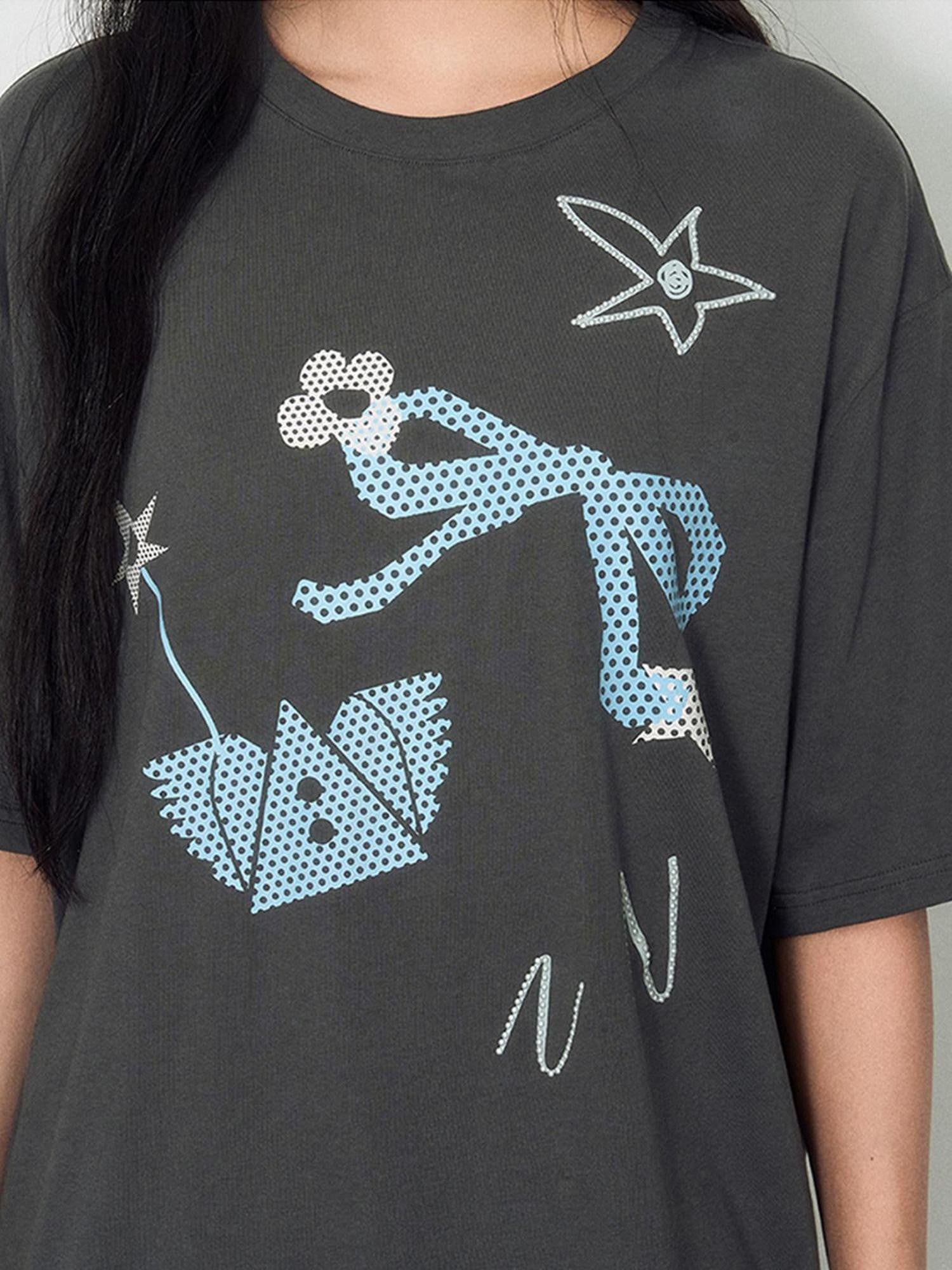 NAPSNAPS Rhinestone Print Loose Women&