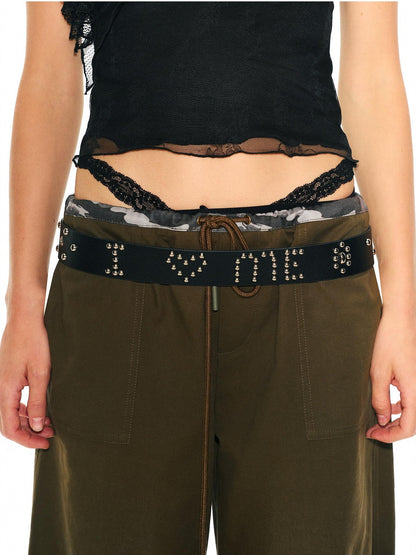 2th Desire Black Riveted Letter I Love Me Metal Buckle Punk Edgy Women&