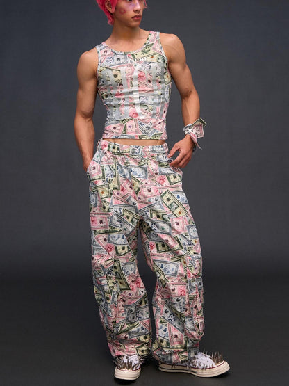 CFIERCE Money Print Cargo Multi Pocket Women&