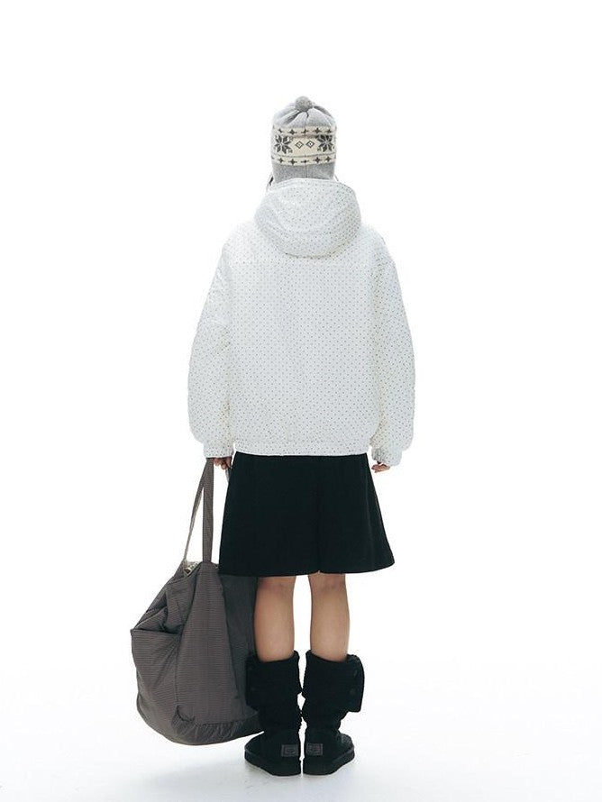 NAPSNAPS Polka Dot Reversible Hooded Printed Women&