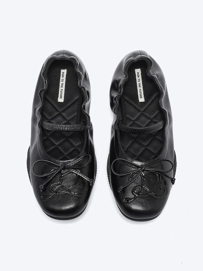 RUN TO THE FUTURE Cushioned Lambskin Casual Round Toe Microfiber Upper Rubber Sole Flats