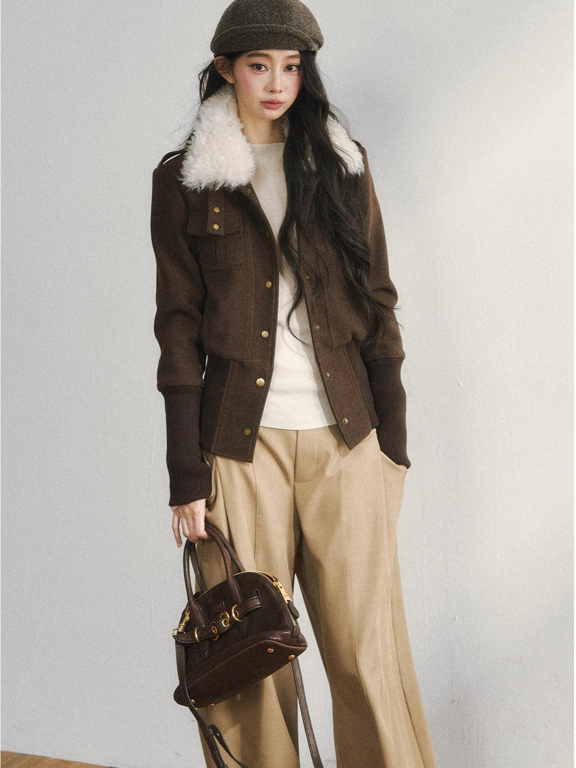 7Shiftin Low Waist Casual Straight Cut Khaki Women Everyday Versatile Wide Leg Pants