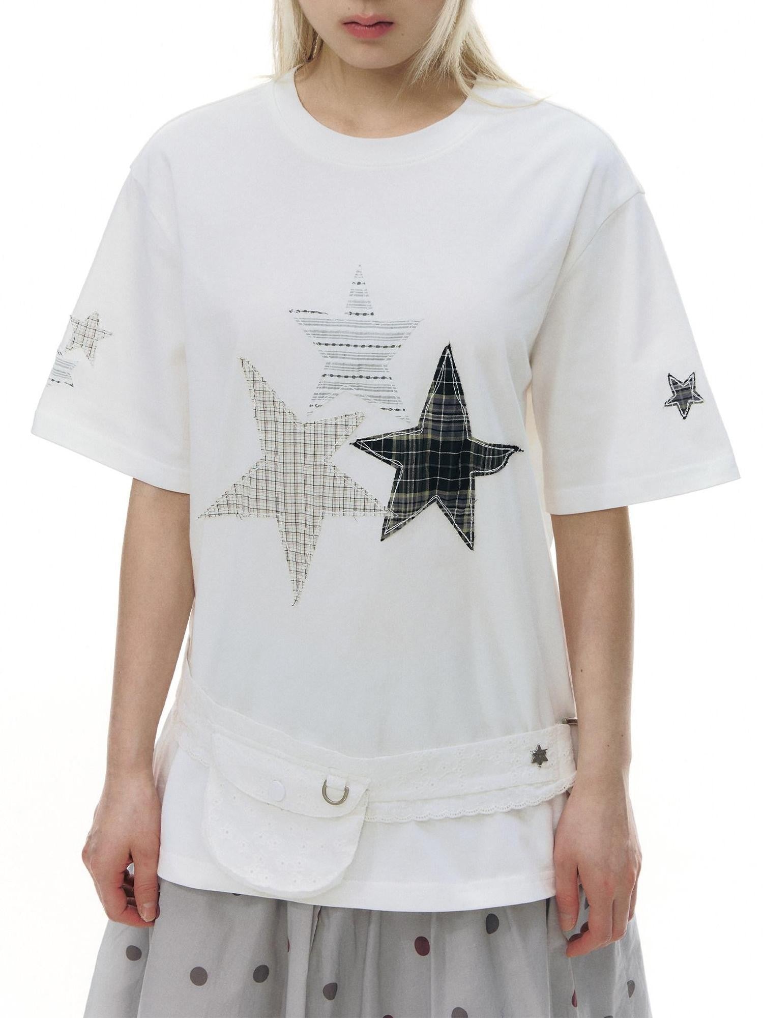 NAPSNAPS Star Applique Embroidered Women&