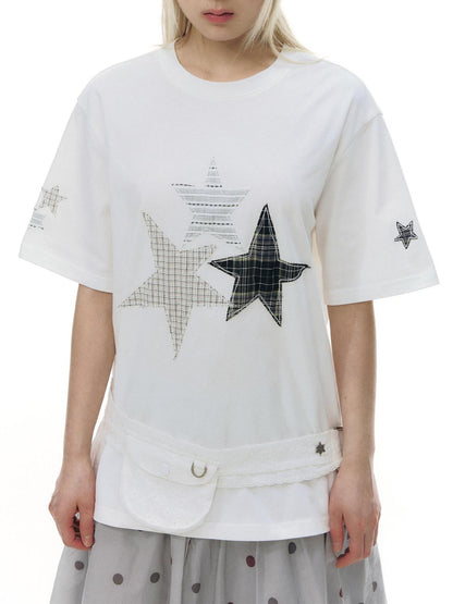 NAPSNAPS Star Applique Embroidered Women&