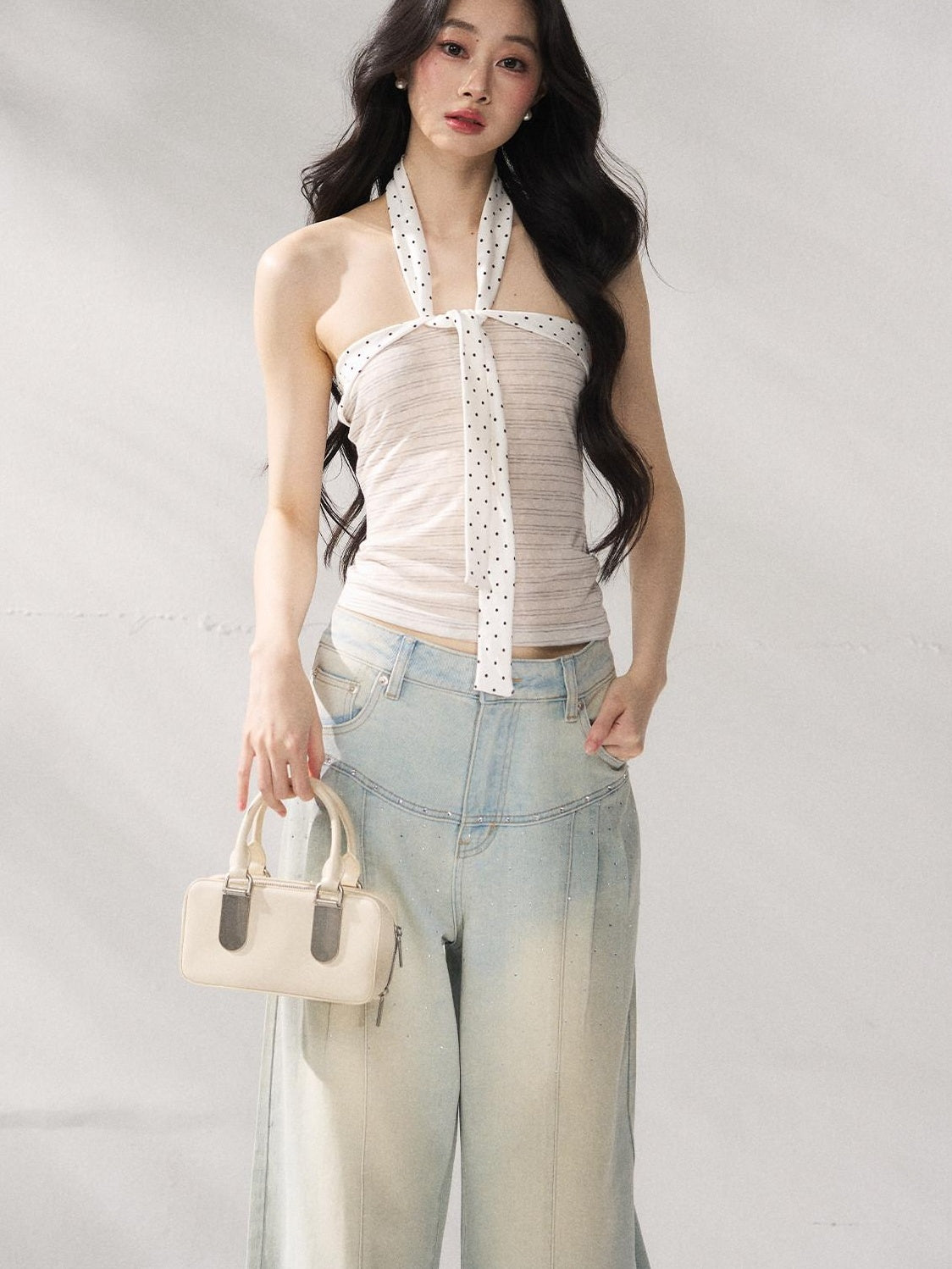 7Shiftin Striped Two Piece Short Sleeve Layered Casual Women Tee Off Shoulder Crop Tops