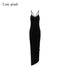 Low pixel Pure Cupro Slim Fit Dark Gothic Vneck Camisole Women Black Zip Back Maxi Dresses